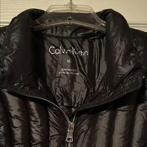 Calvin Klein fitted  Black Puffer Vest with Quilted Design